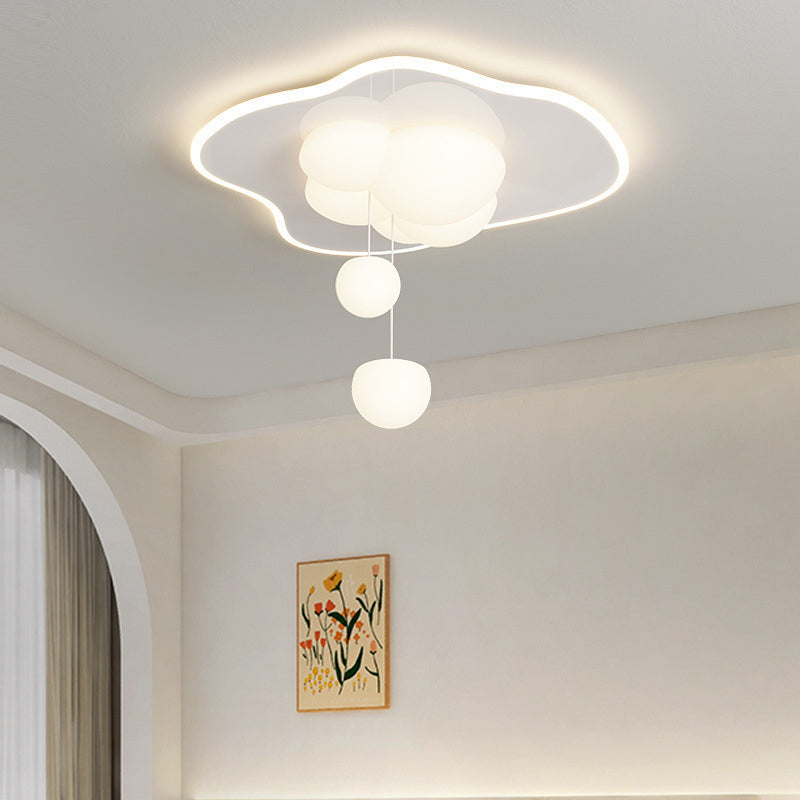 Plafonnier LED acrylique en fer ondulé nordique contemporain pour chambre à coucher 