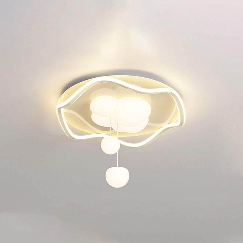 Zeitgenössische nordische Wellblech-Acryl-LED-Unterputz-Deckenleuchte für Schlafzimmer 