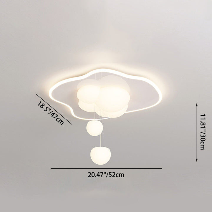 Plafonnier LED acrylique en fer ondulé nordique contemporain pour chambre à coucher 