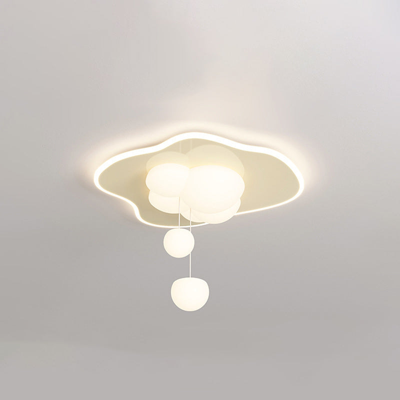 Plafonnier LED acrylique en fer ondulé nordique contemporain pour chambre à coucher 