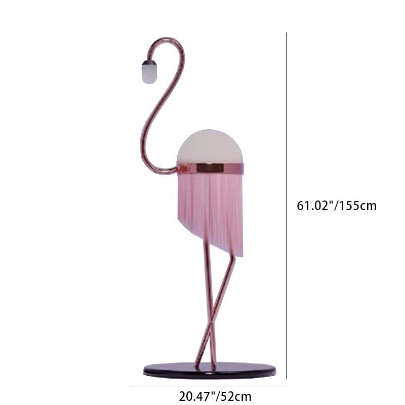 Modern Art Deco Iron PE Flamingo 1-Light Standing Floor Lamp For Living Room