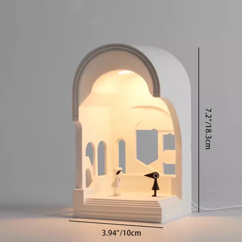 Lampe de Table à Cire Fondue avec Éclairage LED pour Église en Plâtre Créatif Contemporain, pour Chambre à Coucher 