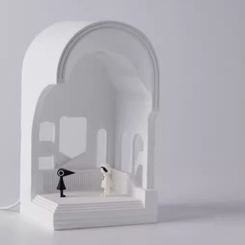 Lampe de Table à Cire Fondue avec Éclairage LED pour Église en Plâtre Créatif Contemporain, pour Chambre à Coucher 