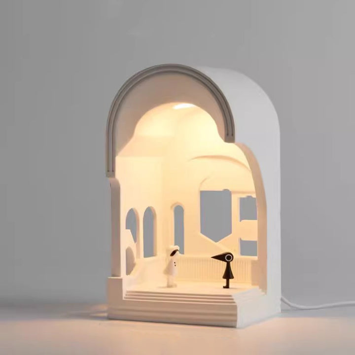 Lampe de Table à Cire Fondue avec Éclairage LED pour Église en Plâtre Créatif Contemporain, pour Chambre à Coucher 