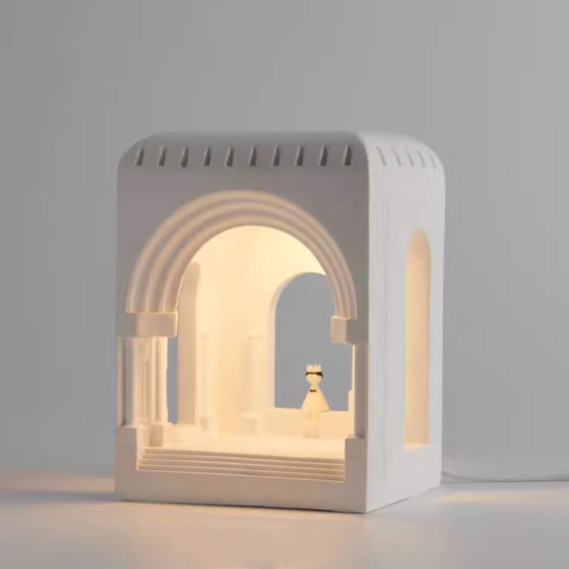 Lampe de Table à Cire Fondue avec Éclairage LED pour Église en Plâtre Créatif Contemporain, pour Chambre à Coucher 