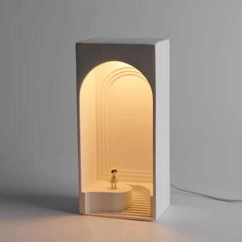 Lampe de Table à Cire Fondue avec Éclairage LED pour Église en Plâtre Créatif Contemporain, pour Chambre à Coucher 