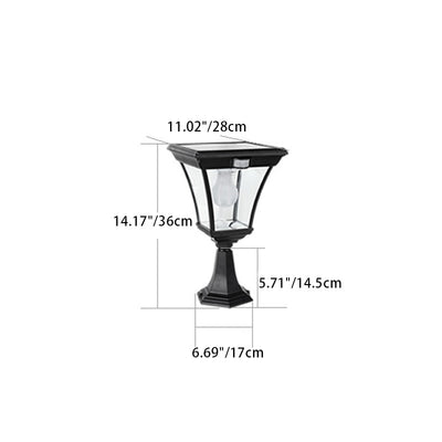 Contemporary Industrial Hexagonal Aluminum Glass Human Sensing LED Solar Outdoor Post Light For Garden