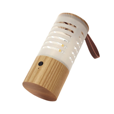 مصباح خشبي أسطواني USB للشحن LED محمول حديث للضوء الخارجي للتخييم لأماكن الفناء الخارجي 