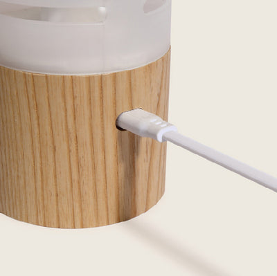 مصباح خشبي أسطواني USB للشحن LED محمول حديث للضوء الخارجي للتخييم لأماكن الفناء الخارجي 