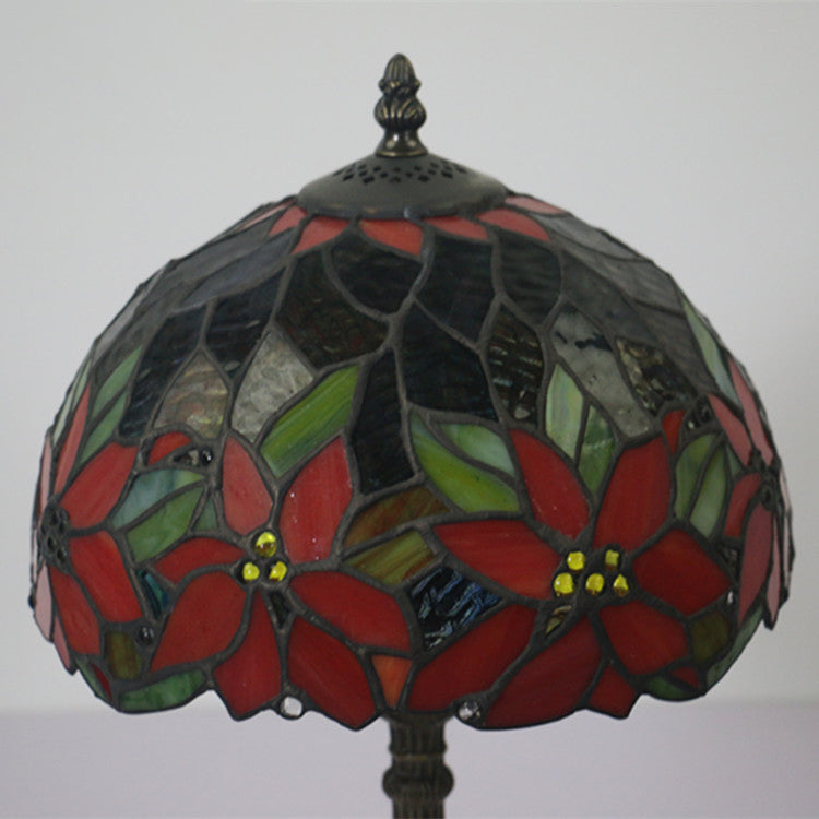 Lampe de table à 1 lumière avec dôme en vitrail Tournesol Tiffany traditionnel pour étude 