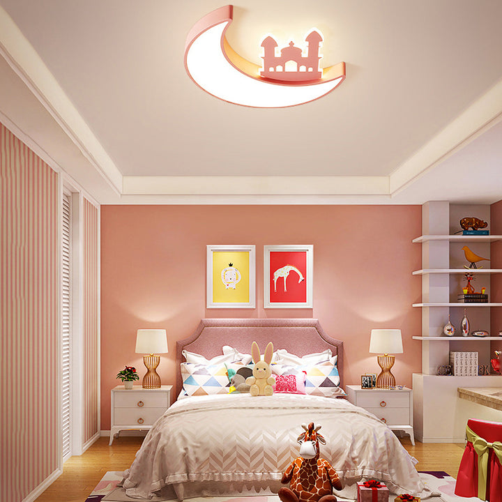 Zeitgenössische kreative Mond-Acryl-Hardware-LED-Kinder-Deckenleuchte für das Schlafzimmer 