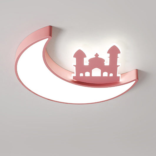 Zeitgenössische kreative Mond-Acryl-Hardware-LED-Kinder-Deckenleuchte für das Schlafzimmer 