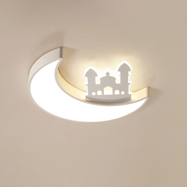 Zeitgenössische kreative Mond-Acryl-Hardware-LED-Kinder-Deckenleuchte für das Schlafzimmer 