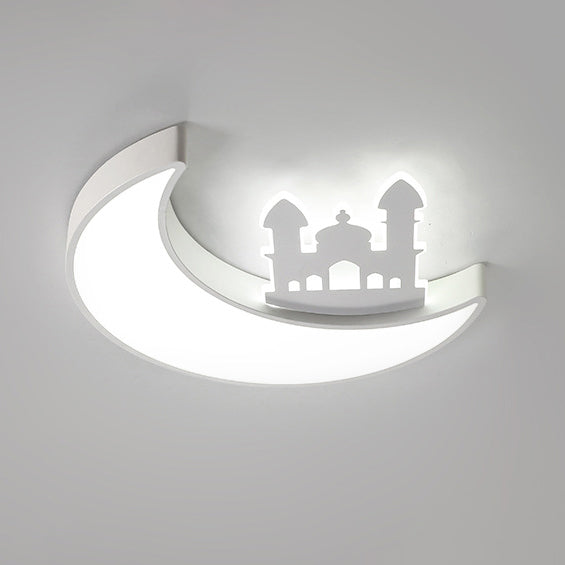 Zeitgenössische kreative Mond-Acryl-Hardware-LED-Kinder-Deckenleuchte für das Schlafzimmer 