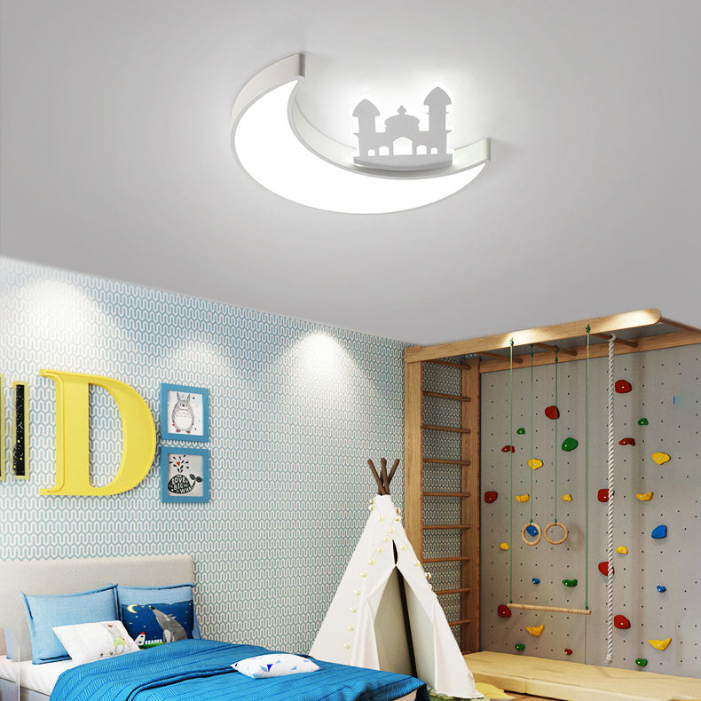 Zeitgenössische kreative Mond-Acryl-Hardware-LED-Kinder-Deckenleuchte für das Schlafzimmer 