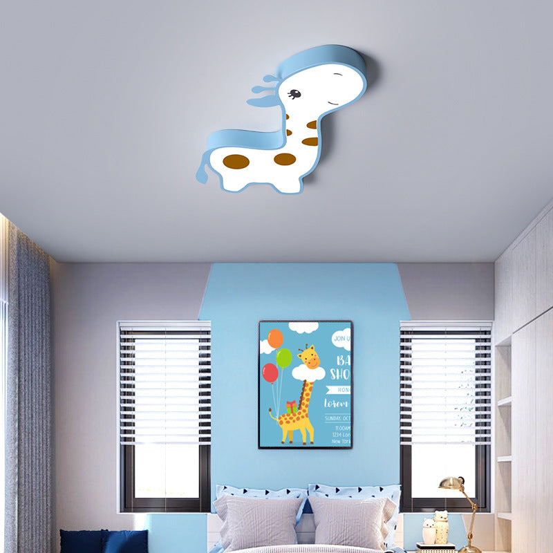 Luz de techo empotrada LED para niños con hardware acrílico de ciervo animal creativo contemporáneo para dormitorio 