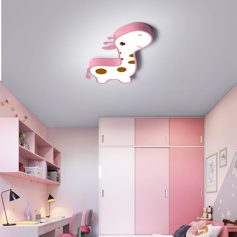 Luz de techo empotrada LED para niños con hardware acrílico de ciervo animal creativo contemporáneo para dormitorio 