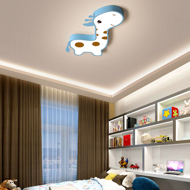 Luz de techo empotrada LED para niños con hardware acrílico de ciervo animal creativo contemporáneo para dormitorio 