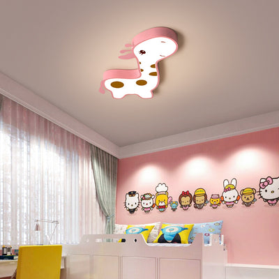 Luz de techo empotrada LED para niños con hardware acrílico de ciervo animal creativo contemporáneo para dormitorio 