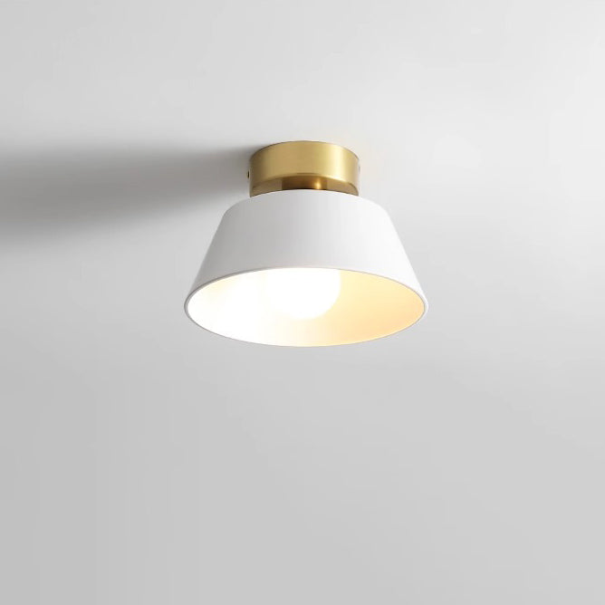 Zeitgenössische nordische runde Deckenleuchte aus Eisen mit 1 Licht und halbbündiger Montage für Schlafzimmer 