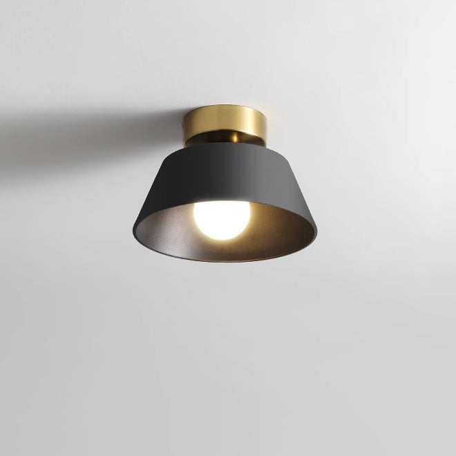 Zeitgenössische nordische runde Deckenleuchte aus Eisen mit 1 Licht und halbbündiger Montage für Schlafzimmer 