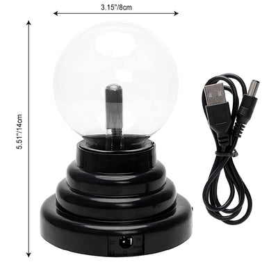 Modern Art Deco Magic Static Ion Glass Ball LED USB Night Light Table Lamp For Bedroom