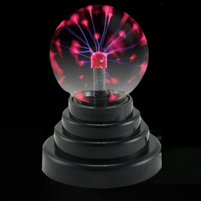 Lampe de Table LED USB à Balle en Verre Ionique Statique Magique Art Déco Moderne pour Chambre 