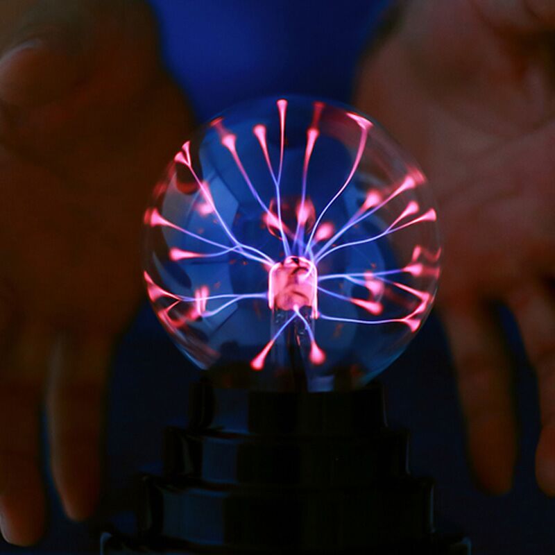Lampe de Table LED USB à Balle en Verre Ionique Statique Magique Art Déco Moderne pour Chambre 