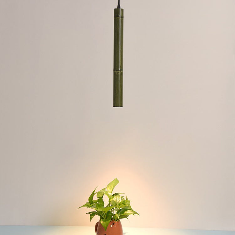 Design moderne minimaliste en tube de bambou en aluminium avec suspension LED pour salle à manger 