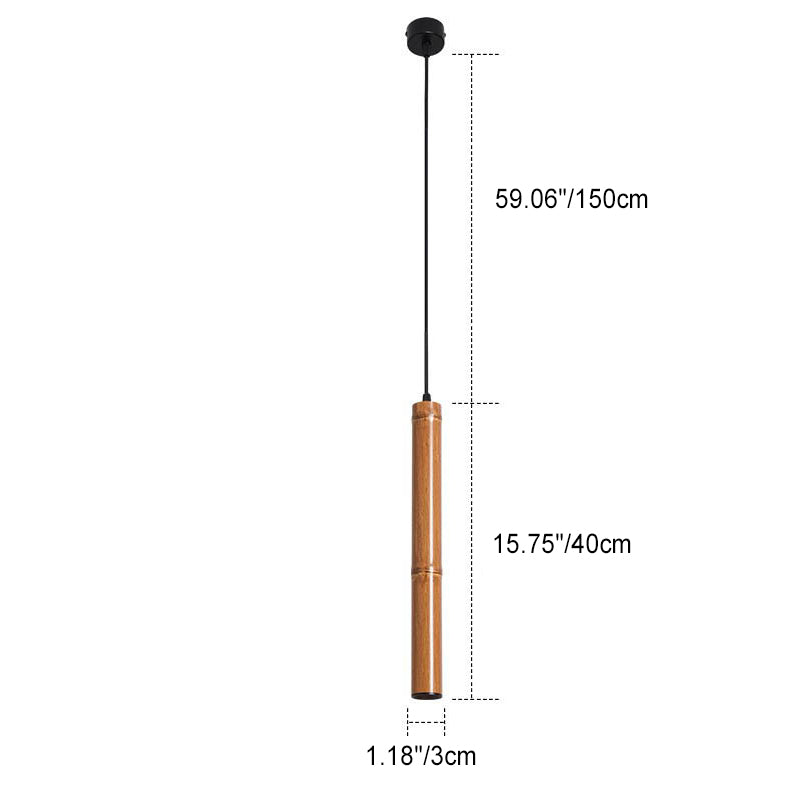 Design moderne minimaliste en tube de bambou en aluminium avec suspension LED pour salle à manger 