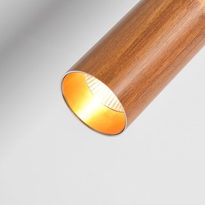 Design moderne minimaliste en tube de bambou en aluminium avec suspension LED pour salle à manger 