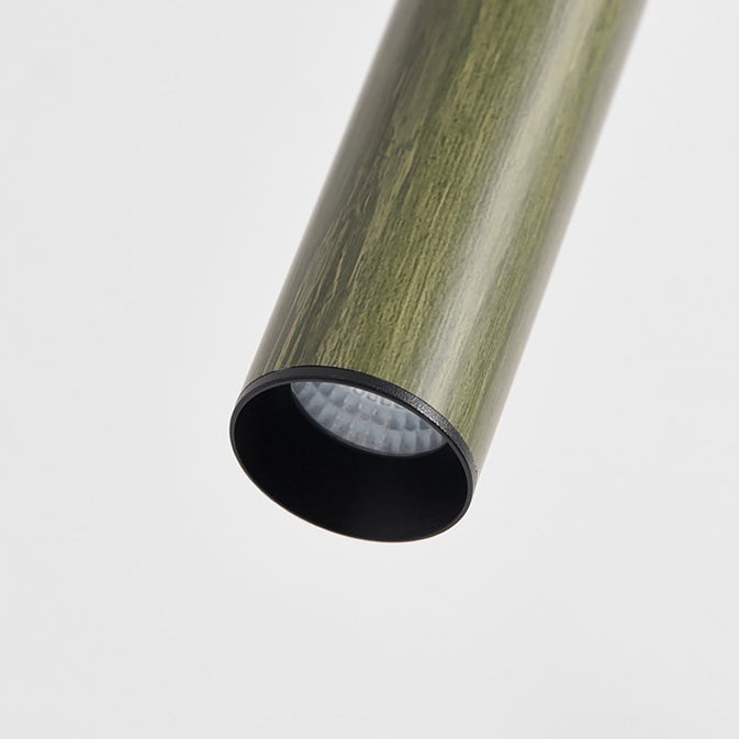 Design moderne minimaliste en tube de bambou en aluminium avec suspension LED pour salle à manger 