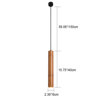 Design moderne minimaliste en tube de bambou en aluminium avec suspension LED pour salle à manger 