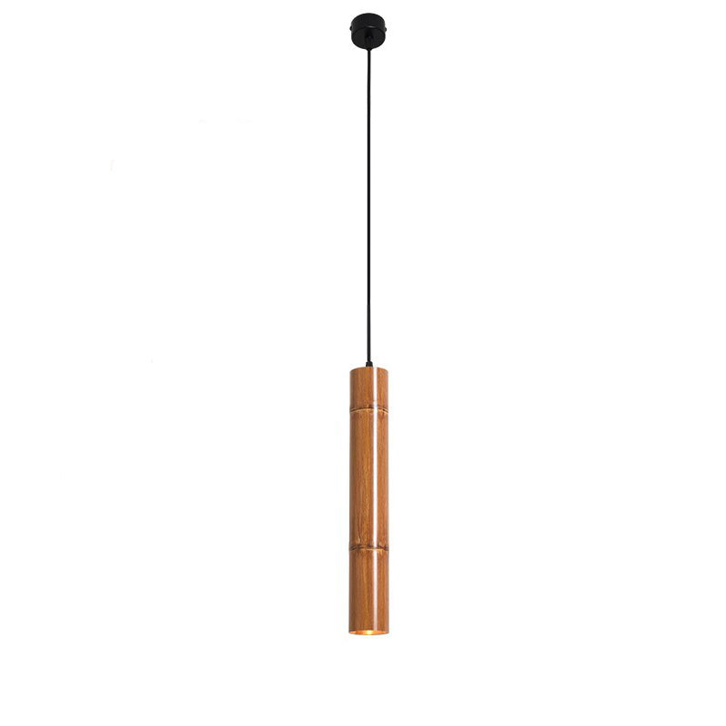 Design moderne minimaliste en tube de bambou en aluminium avec suspension LED pour salle à manger 