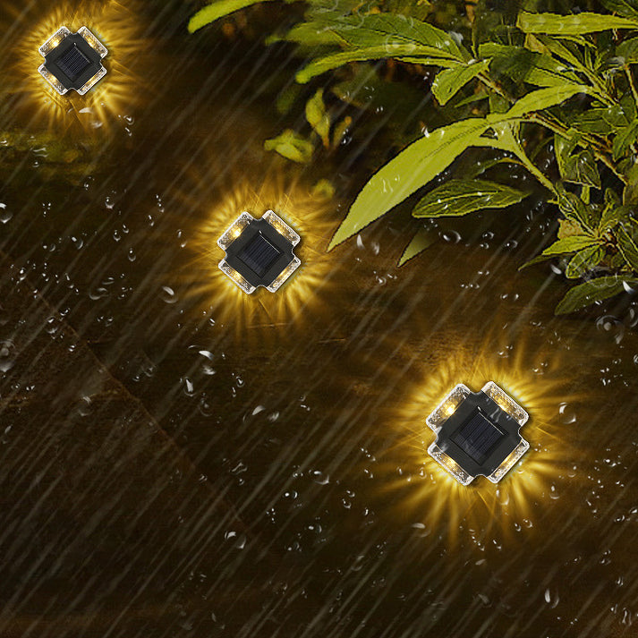 Contemporary Industrial Waterproof Square ABS Shade LED Solar Outdoor Wall Sconce Lamp For Garden