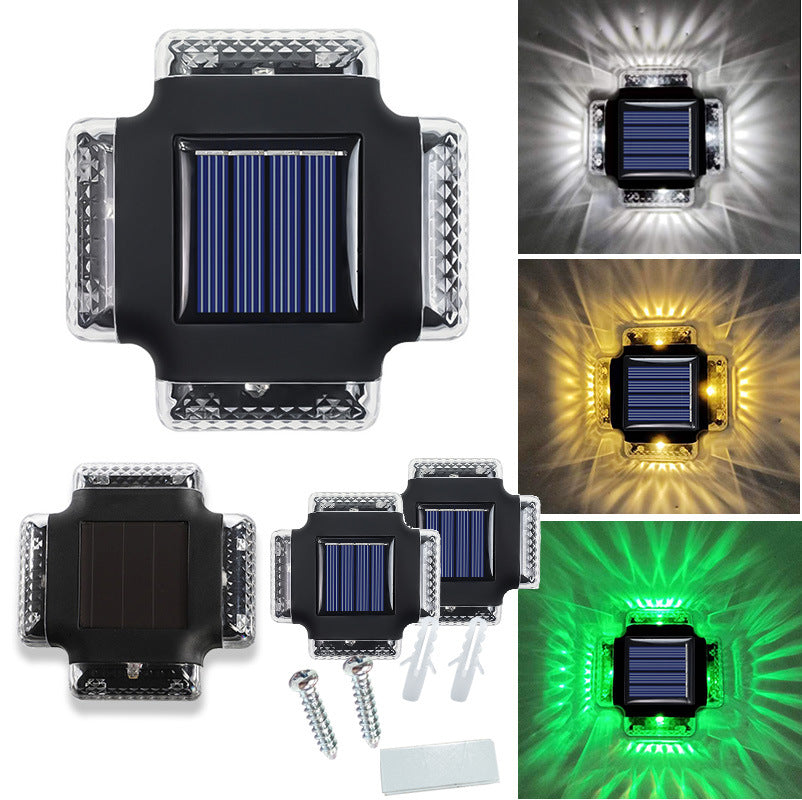 Contemporary Industrial Waterproof Square ABS Shade LED Solar Outdoor Wall Sconce Lamp For Garden
