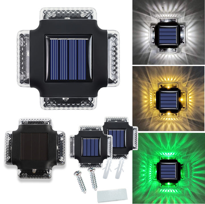 Contemporary Industrial Waterproof Square ABS Shade LED Solar Outdoor Wall Sconce Lamp For Garden