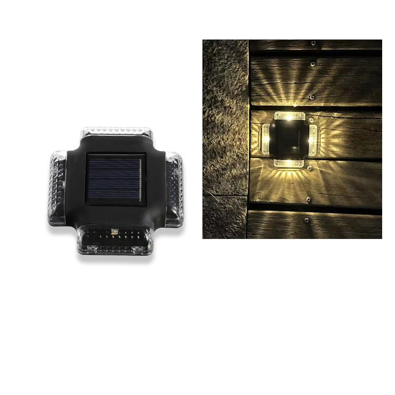 Contemporary Industrial Waterproof Square ABS Shade LED Solar Outdoor Wall Sconce Lamp For Garden