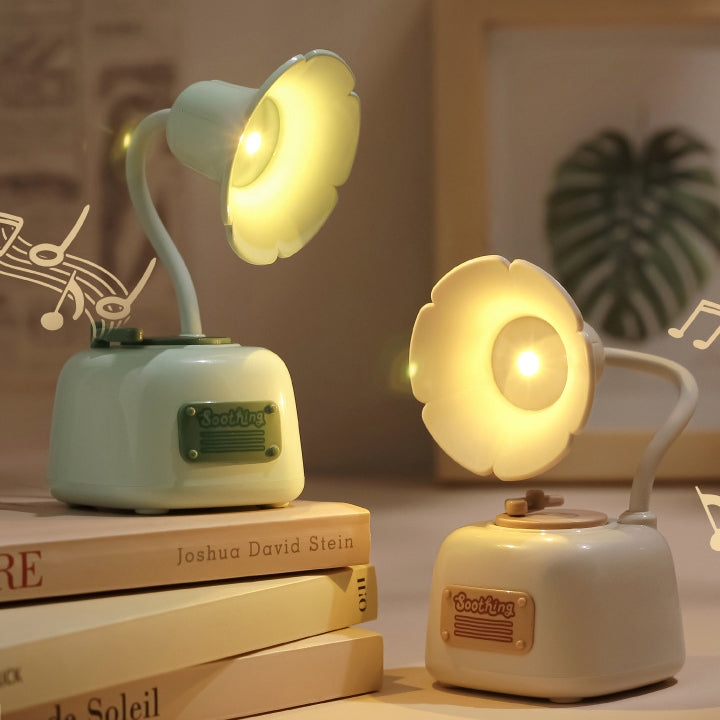 Gramophone créatif contemporain avec lampe de table LED USB musique pour chambre 