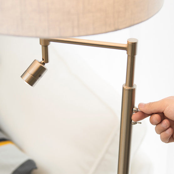 Lampe de table à projecteur rotatif 2 lumières en fer à cylindre vintage traditionnel pour maison et bureau 