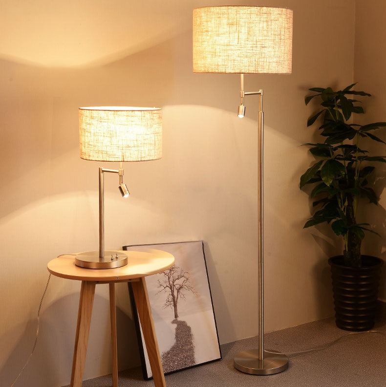 Lampe de table à projecteur rotatif 2 lumières en fer à cylindre vintage traditionnel pour maison et bureau 