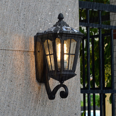 Zeitgenössische industrielle achteckige Aluminiumglas-LED-Solar-wasserdichte Wandleuchte für die Terrasse im Freien 