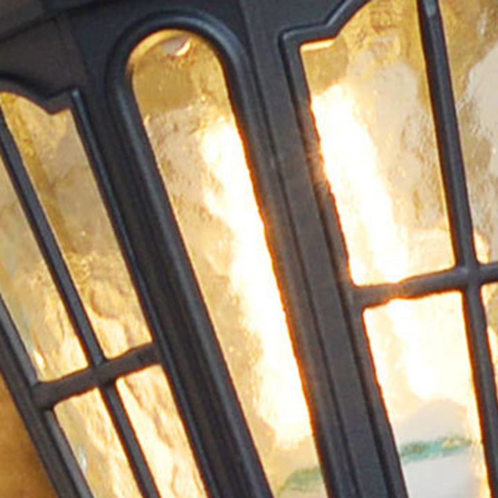Zeitgenössische industrielle achteckige Aluminiumglas-LED-Solar-wasserdichte Wandleuchte für die Terrasse im Freien 