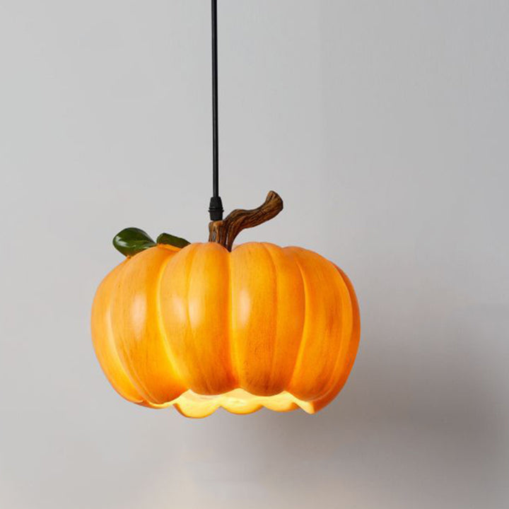 Lámpara colgante contemporánea creativa de resina con calabaza de 1 luz para comedor 