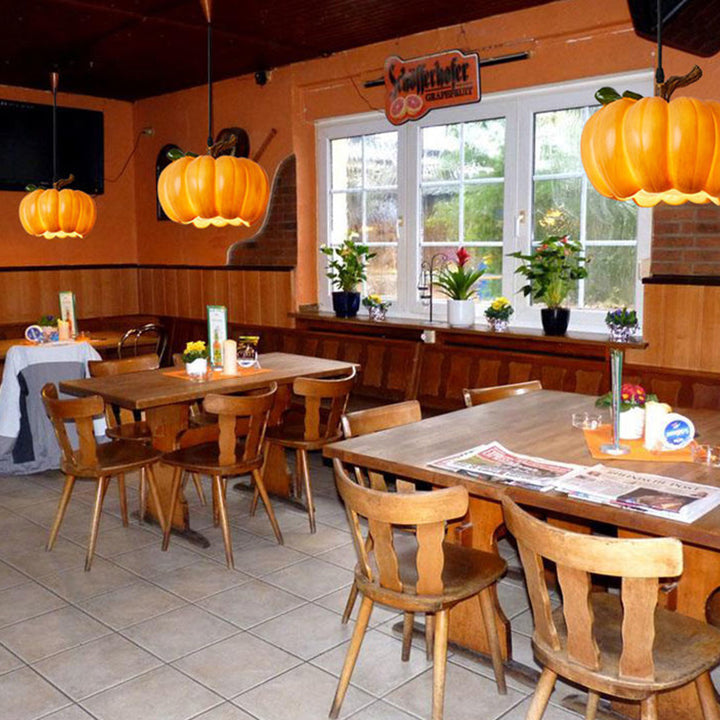 Lámpara colgante contemporánea creativa de resina con calabaza de 1 luz para comedor 