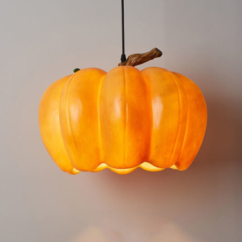 Lámpara colgante contemporánea creativa de resina con calabaza de 1 luz para comedor 