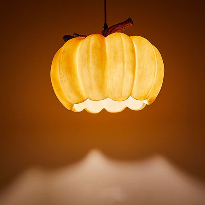 Lámpara colgante contemporánea creativa de resina con calabaza de 1 luz para comedor 