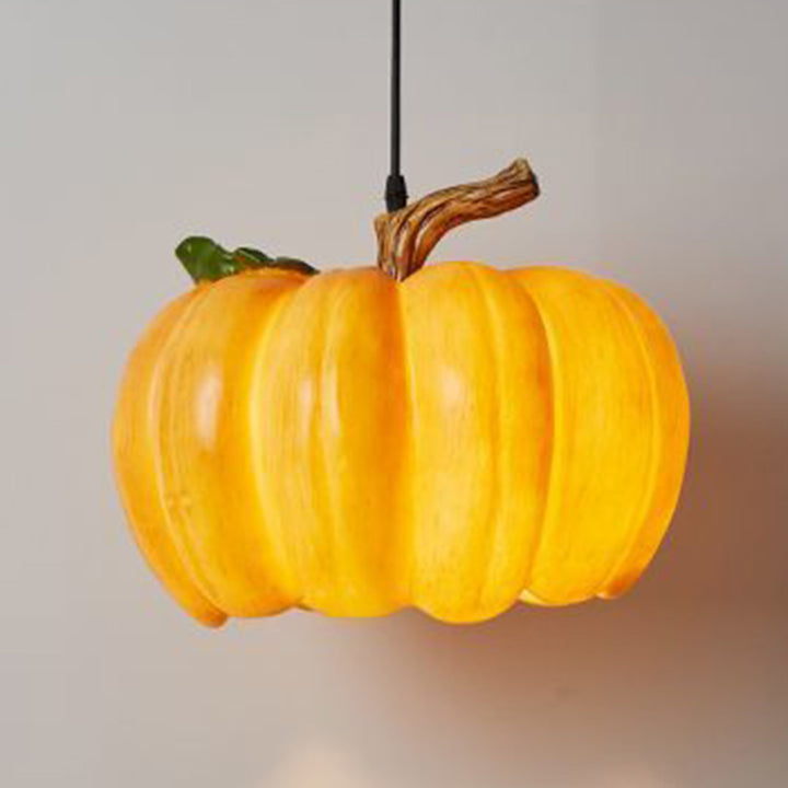 Lámpara colgante contemporánea creativa de resina con calabaza de 1 luz para comedor 