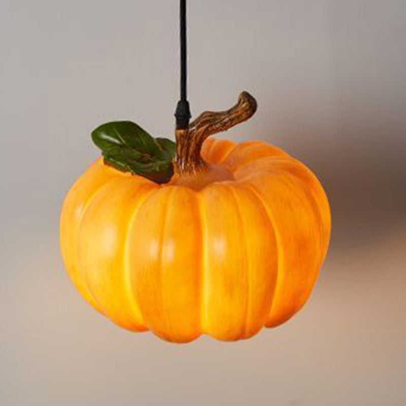 Lámpara colgante contemporánea creativa de resina con calabaza de 1 luz para comedor 