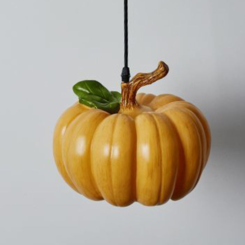 Lámpara colgante contemporánea creativa de resina con calabaza de 1 luz para comedor 